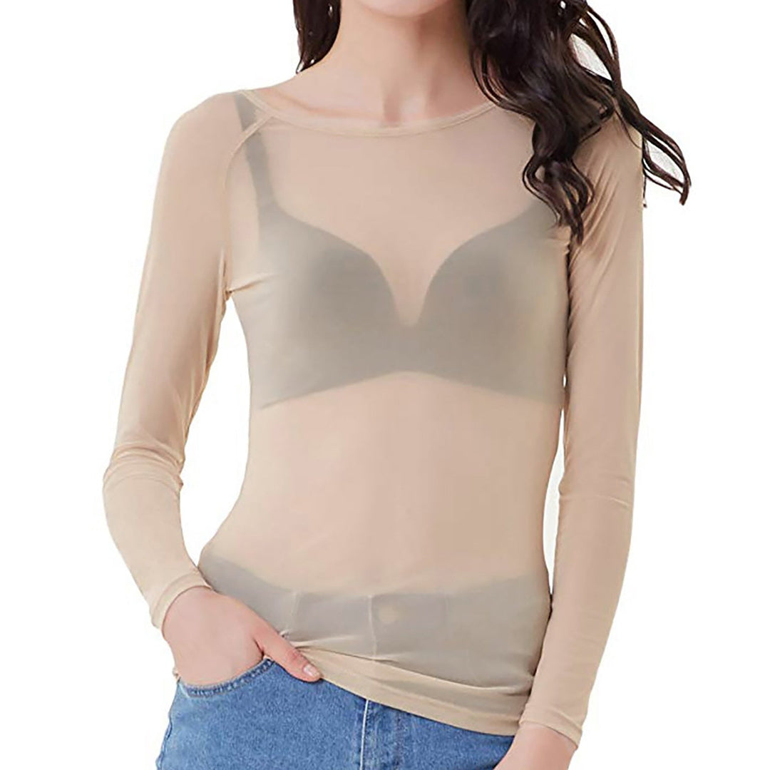 EB | Transparentes Mesh Langarmtop für Damen