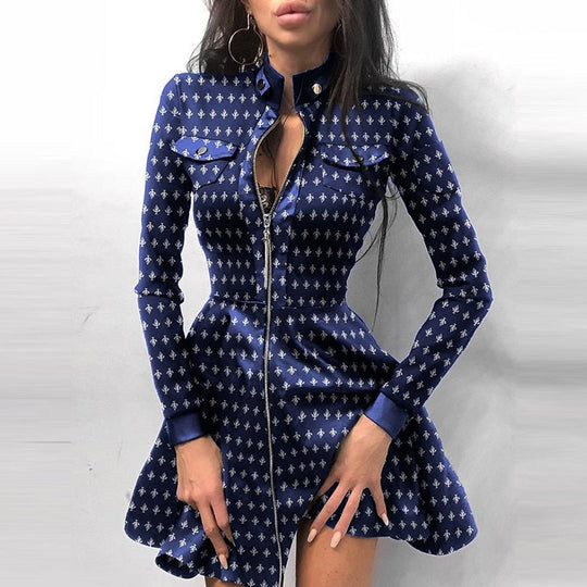 EB | Leder-Reißverschluss Minikleid