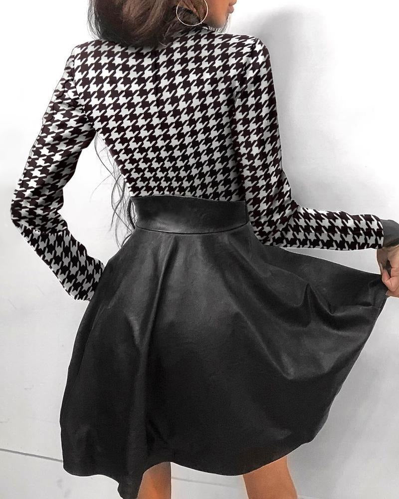 EB | Leder-Reißverschluss Minikleid