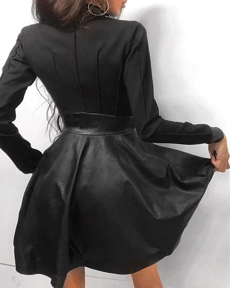 EB | Leder-Reißverschluss Minikleid