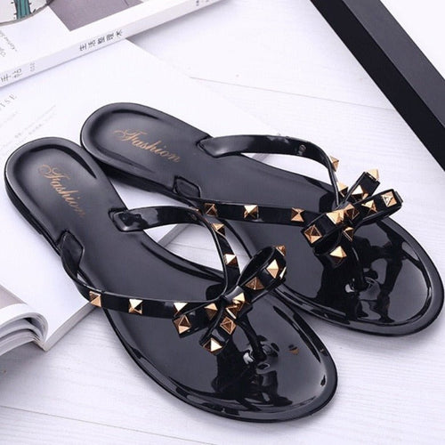 EB | Nieten-Schleifenknoten Flip-Flops Sandalen