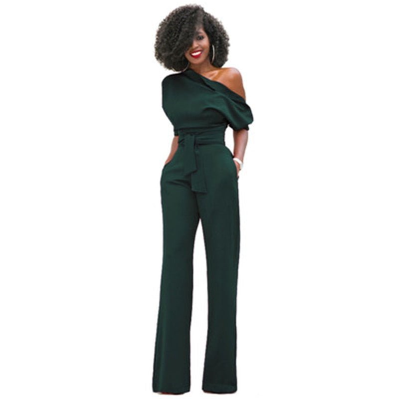 EB | Schulterloser, Eleganter Jumpsuit mit Gürtel für Damen