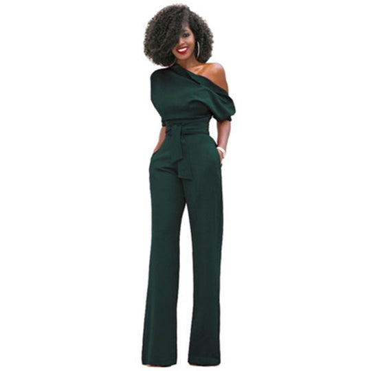 EB | Schulterloser, Eleganter Jumpsuit mit Gürtel für Damen
