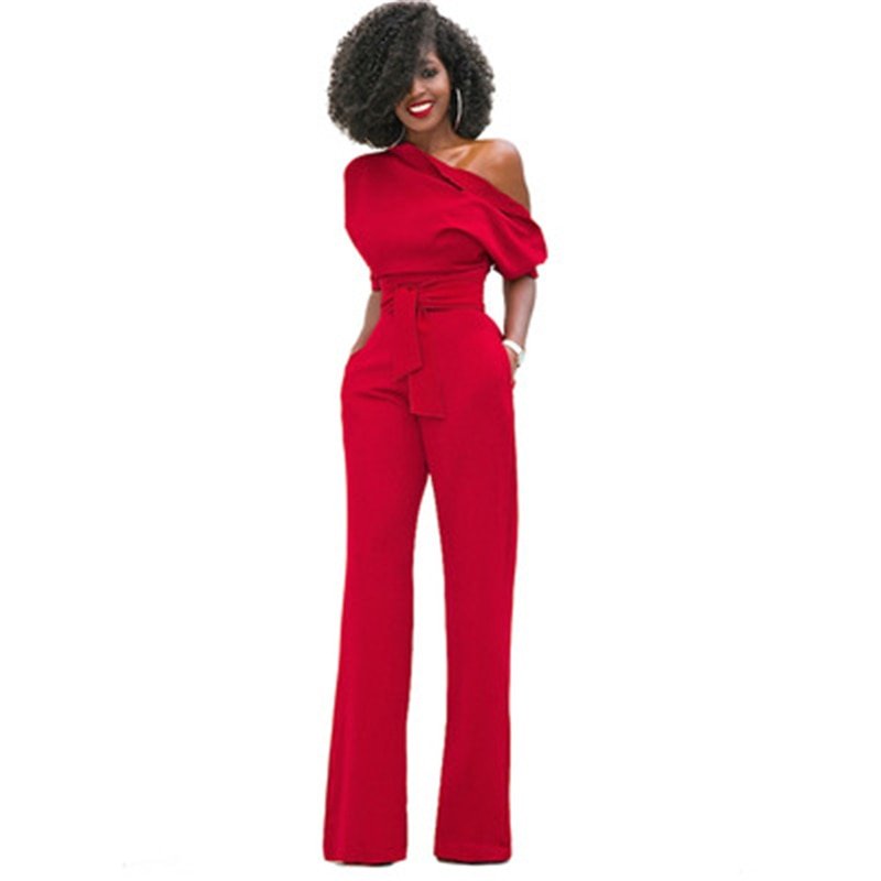 EB | Schulterloser, Eleganter Jumpsuit mit Gürtel für Damen