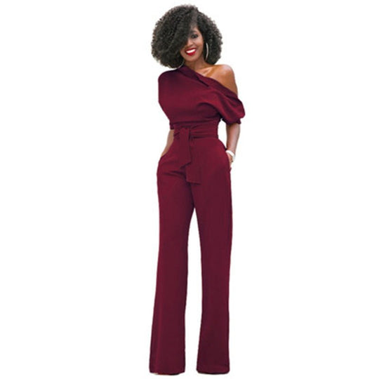 EB | Schulterloser, Eleganter Jumpsuit mit Gürtel für Damen