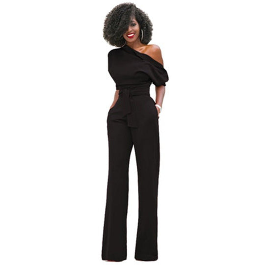 EB | Schulterloser, Eleganter Jumpsuit mit Gürtel für Damen