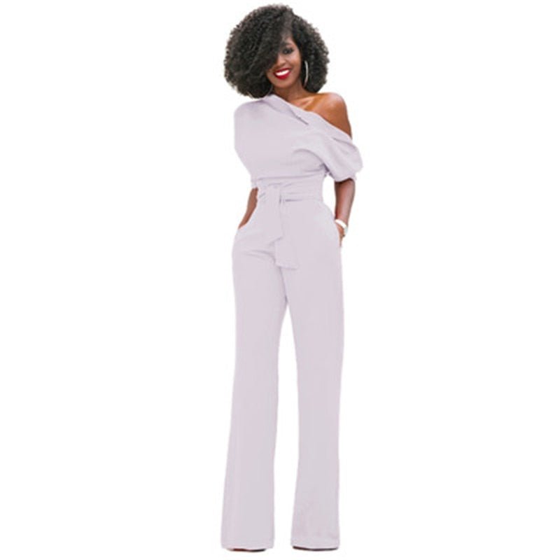 EB | Schulterloser, Eleganter Jumpsuit mit Gürtel für Damen