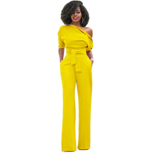 EB | Schulterloser, Eleganter Jumpsuit mit Gürtel für Damen