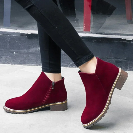 Damen Stiefeletten Wildleder Stil EB