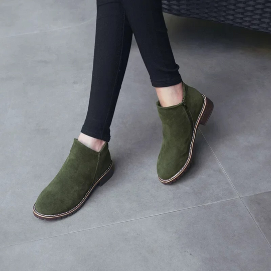 Damen Stiefeletten Wildleder Stil EB