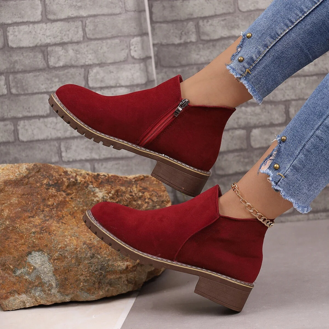 Damen Stiefeletten Wildleder Stil EB