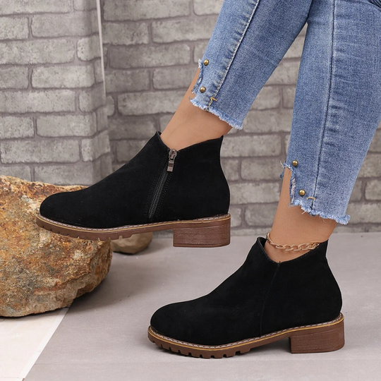 Damen Stiefeletten Wildleder Stil EB