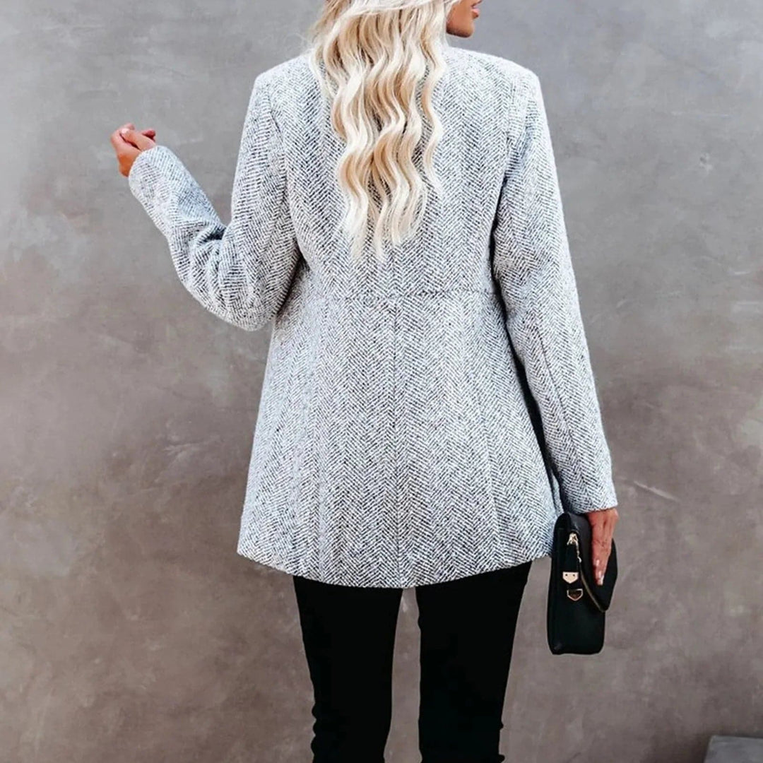 EB | Zeitlose Offene Jacke Tweedstruktur Moderne Eleganz