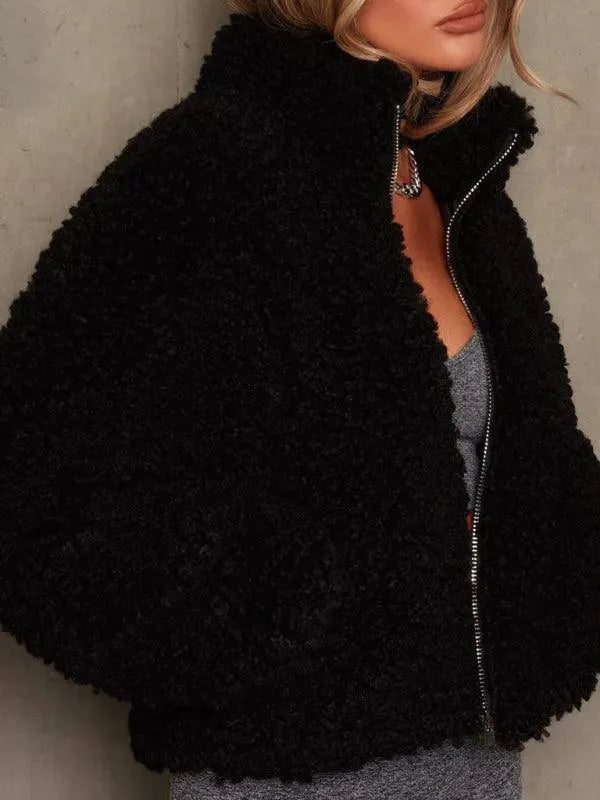 EB | Damen Plüsch Gefütterte Winter Fleecejacke