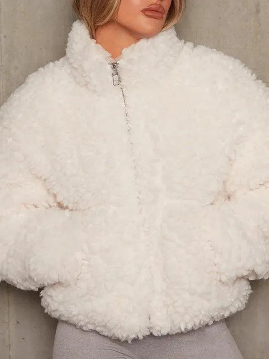 EB | Damen Plüsch Gefütterte Winter Fleecejacke