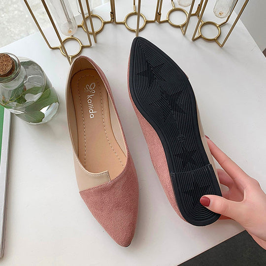 EB | Damen Splice Farbe Mule Loafers Spitz Zehe