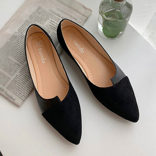EB | Damen Splice Farbe Mule Loafers Spitz Zehe