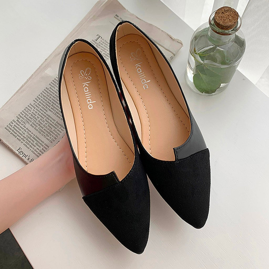 EB | Damen Splice Farbe Mule Loafers Spitz Zehe