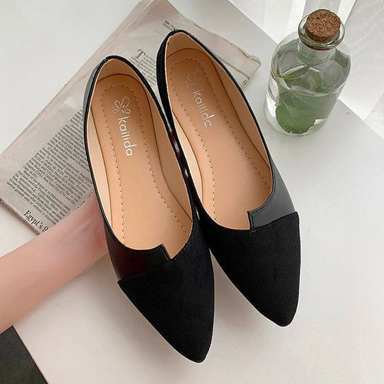 EB | Damen Splice Farbe Mule Loafers Spitz Zehe