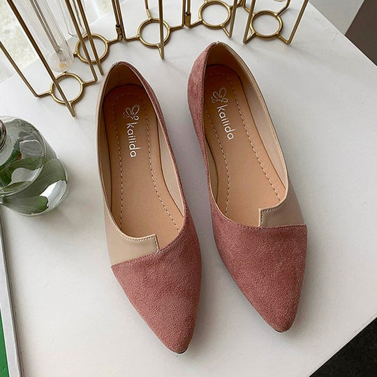 EB | Damen Splice Farbe Mule Loafers Spitz Zehe