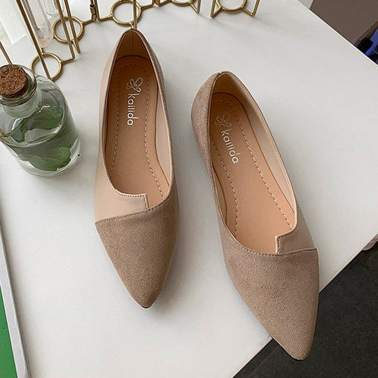 EB | Damen Splice Farbe Mule Loafers Spitz Zehe