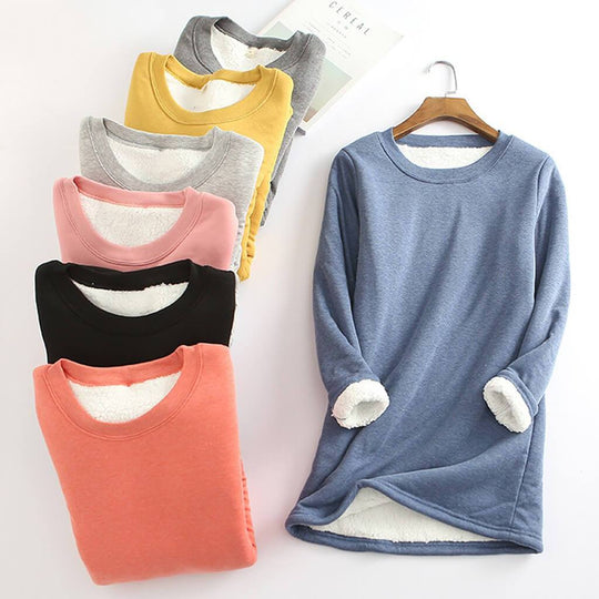 EB | Weicher Pullover mit Fleece-futter Warm und Bequem Perfekt für Heimeligkeit