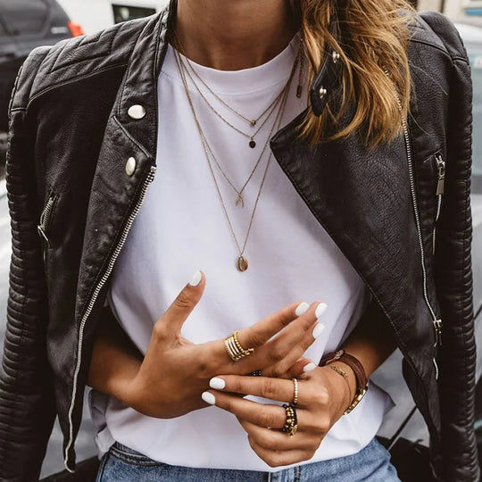 EB | Damen Freizeit Schwarz Vegane Leder Bikerjacke