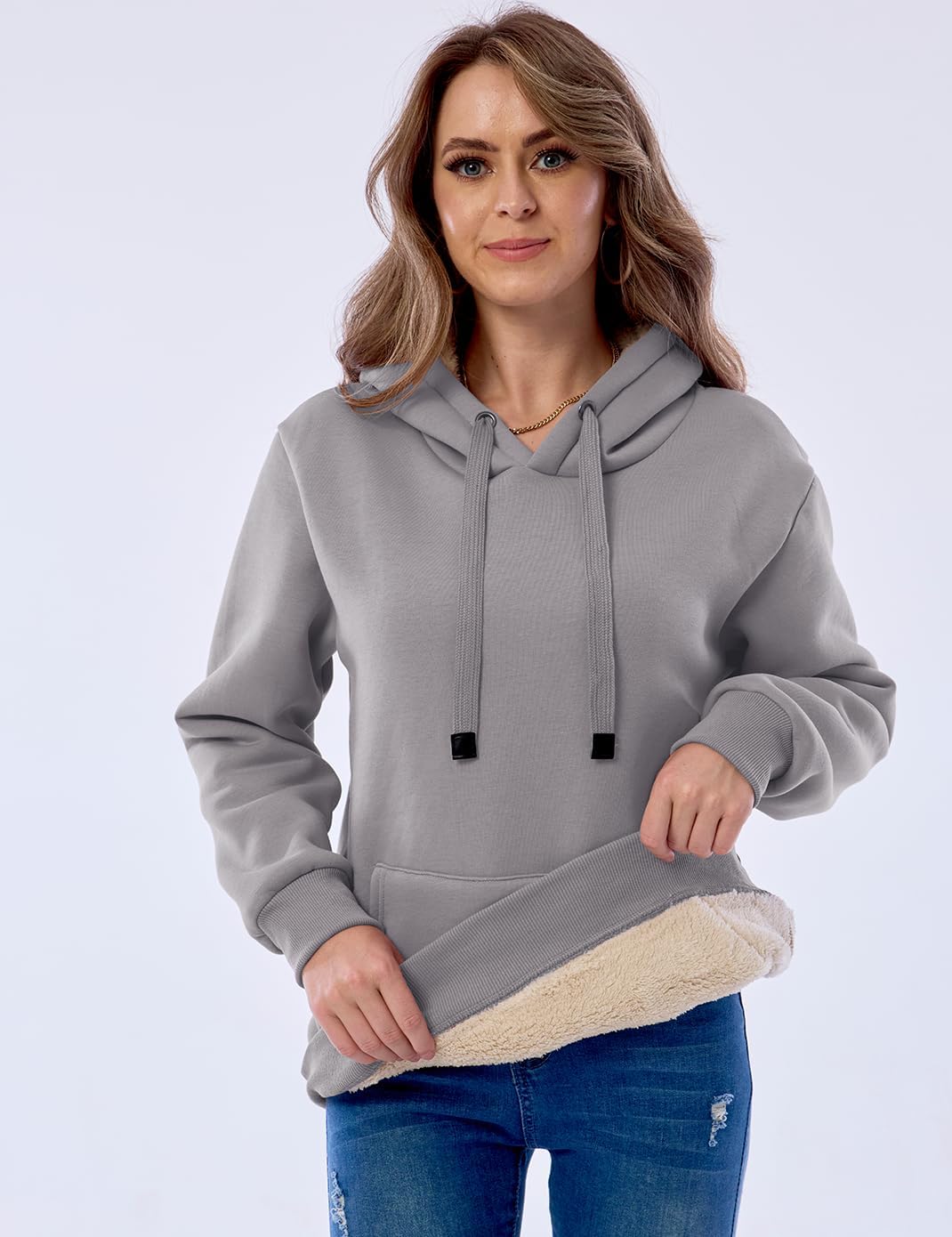 EB | Damen Freizeit Fleece-Gefütterter Hoodie