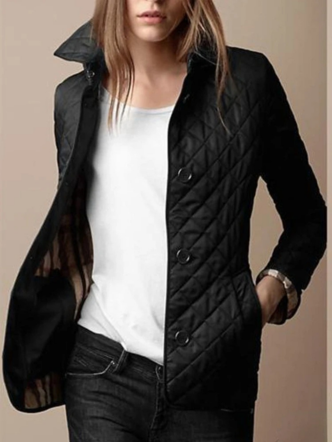 EB | Damen Freizeit Steppjacke mit umgeschlagenem Kragen
