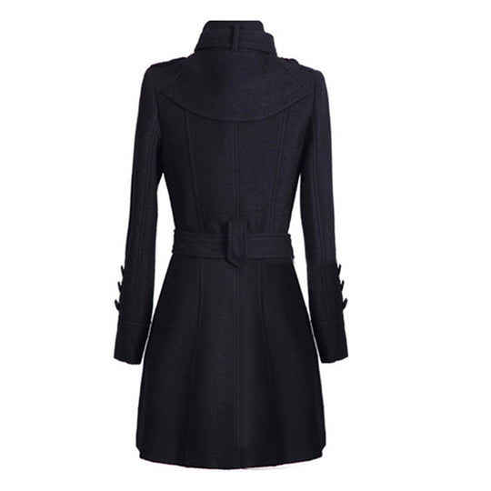 EB | Damen Schicker Langer Gurtmantel für Herbst Eleganz
