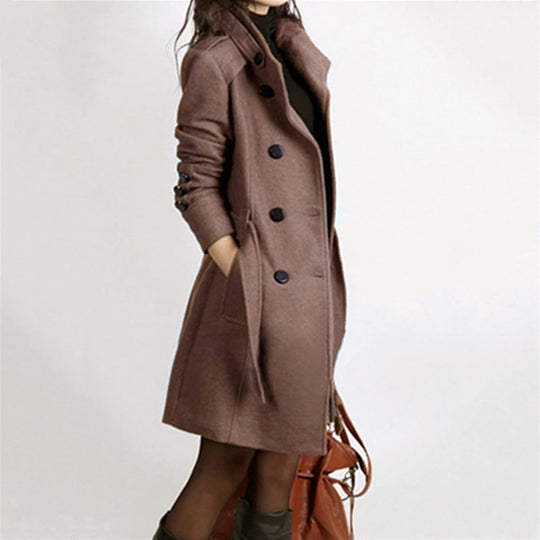 EB | Damen Schicker Langer Gurtmantel für Herbst Eleganz