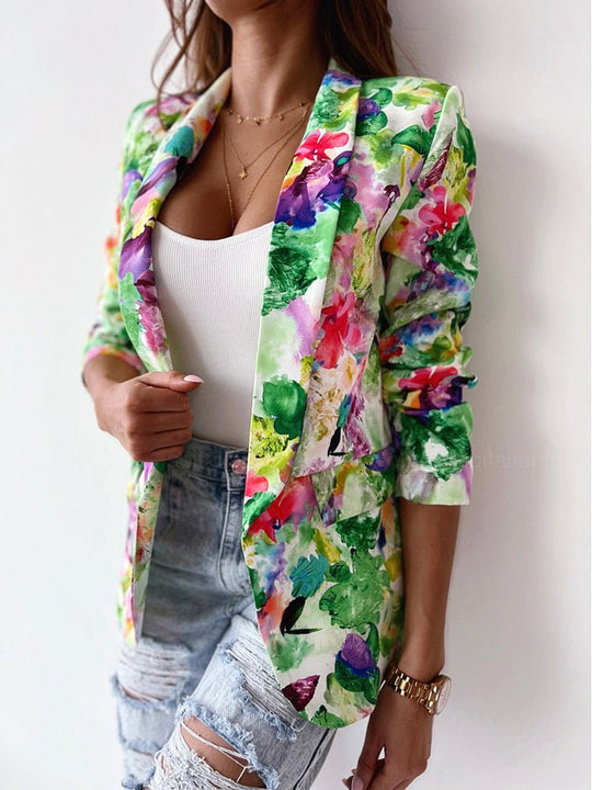 EB | Damen Blazer mit Blumenmuster Business Casual und stilvoll