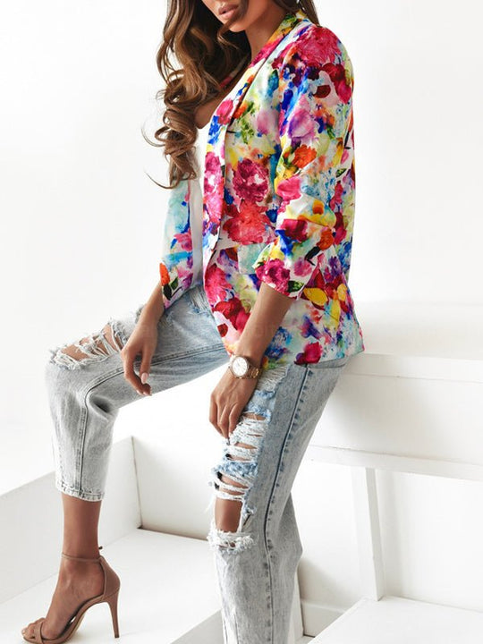 EB | Damen Blazer mit Blumenmuster Business Casual und stilvoll