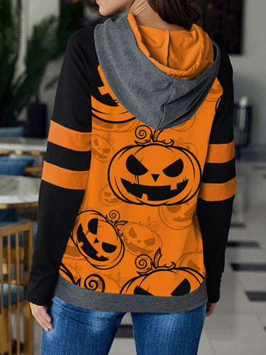 Heidi-Mode | Damen Halloween Druck Kontrast Raglan Ärmel Top