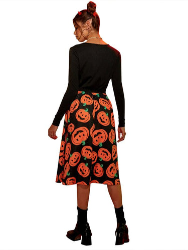 Heidi-Mode | Damen Halloween Druck Schwingkleid