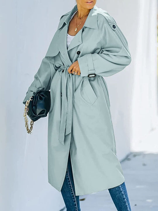 EB | Trenchcoat - Klassischer Schnitt - Knielang - Doppelt Zu Schließen mit Gürtel - Elegante Details