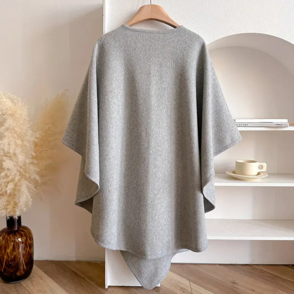EB | Damen Winddichter Poncho Schal Mantel
