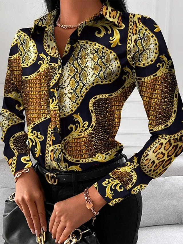 EB | Schicke Damenbluse mit Goldenen Details