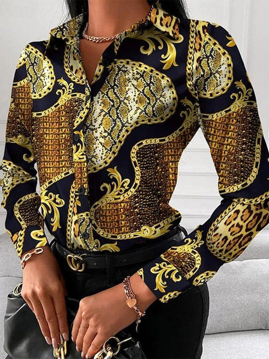 EB | Schicke Damenbluse mit Goldenen Details