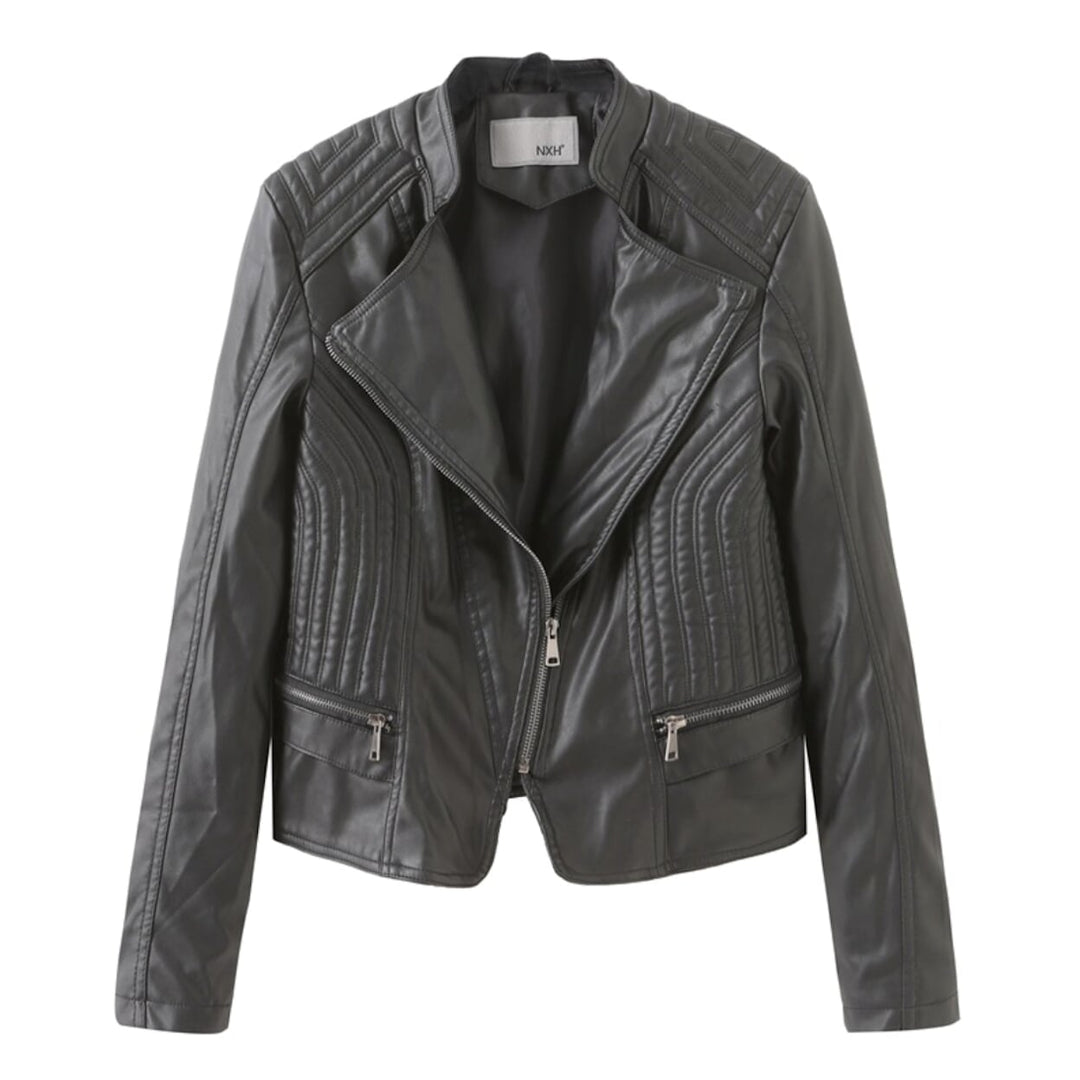EB | Klassische Bikerjacke Kunstleder Zeitloses Design