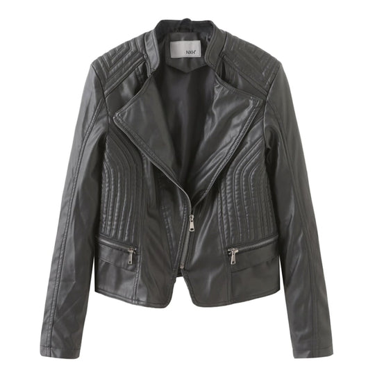 EB | Klassische Bikerjacke Kunstleder Zeitloses Design