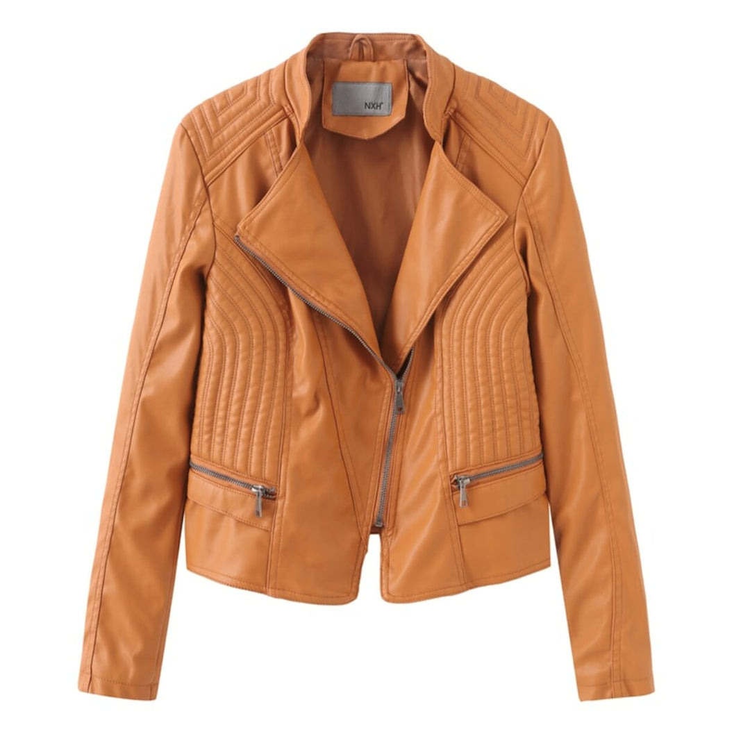 EB | Klassische Bikerjacke Kunstleder Zeitloses Design