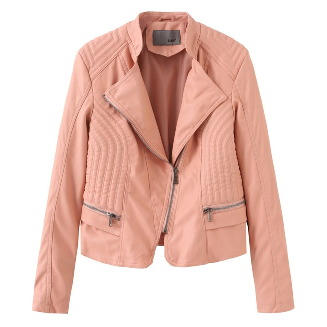 EB | Klassische Bikerjacke Kunstleder Zeitloses Design