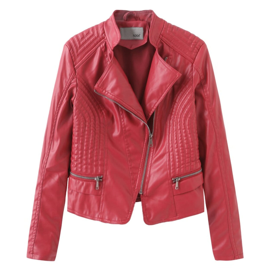 EB | Klassische Bikerjacke Kunstleder Zeitloses Design
