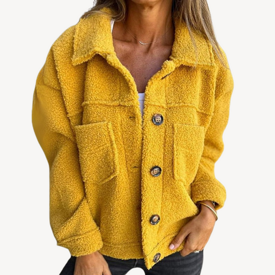 EB | Damen Teddyfleece Knopjacke