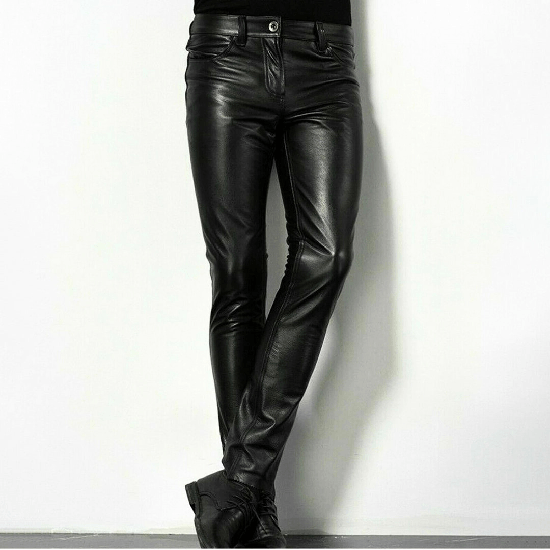 EB | Schwarze Kunstlederhose für Herren Trendiges Design