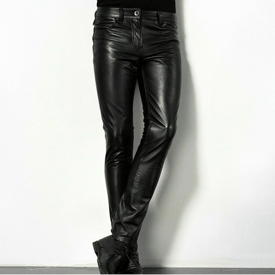 EB | Schwarze Kunstlederhose für Herren Trendiges Design