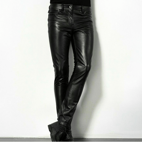 EB | Schwarze Kunstlederhose für Herren Trendiges Design