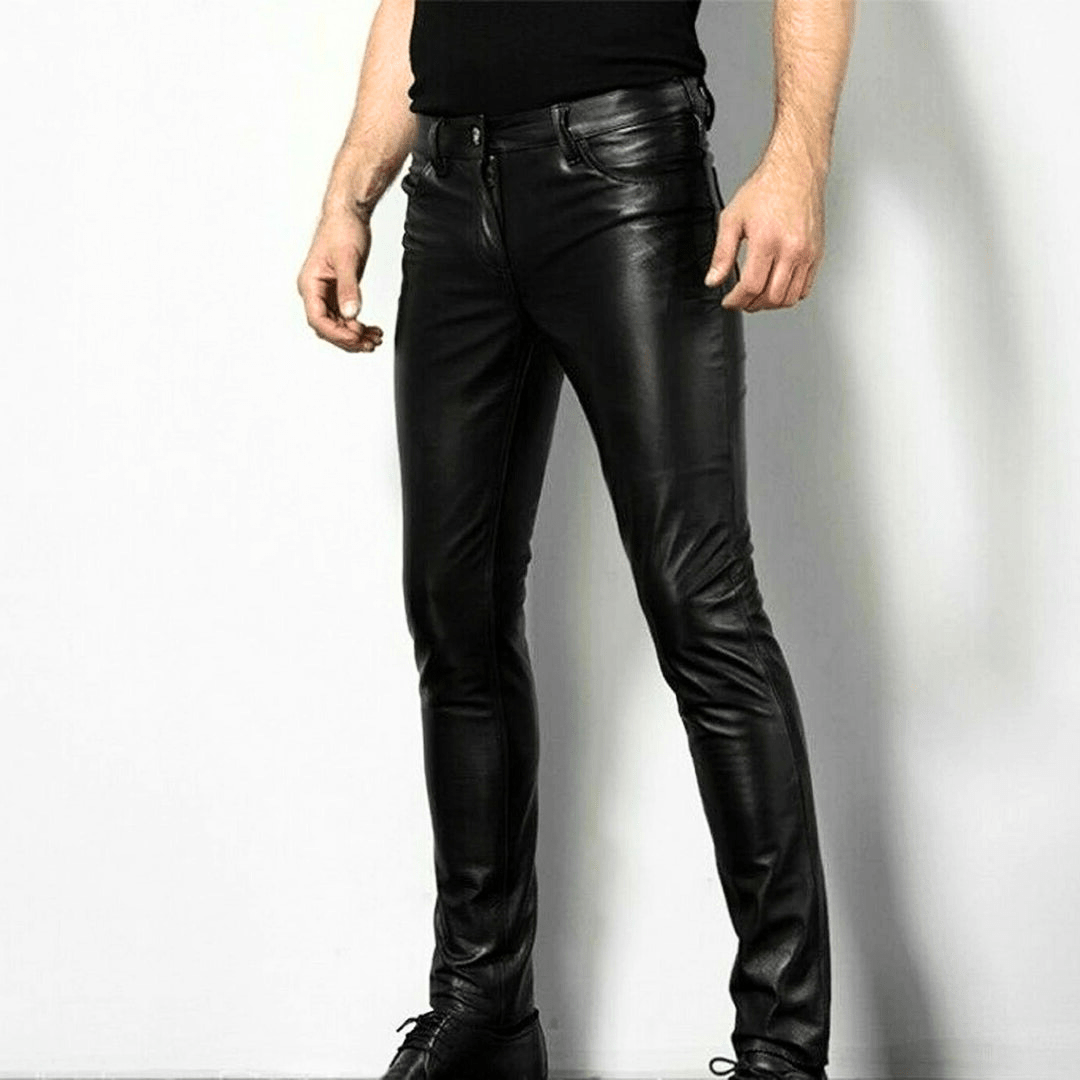 EB | Schwarze Kunstlederhose für Herren Trendiges Design