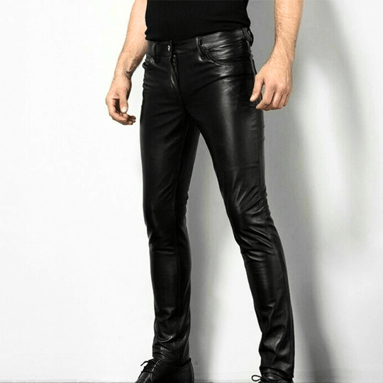 EB | Schwarze Kunstlederhose für Herren Trendiges Design